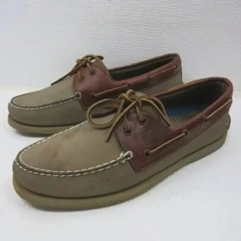 Sperry Top-Sider Two Tone Nubuck Leather Comfort Deck Boat Shoes Footwear 10 M